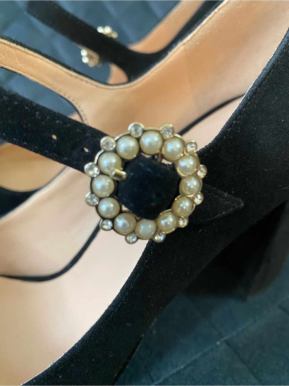 Kate Spade Black Suede Mary Jane Pumps Size 8 - Picture 5 of 8